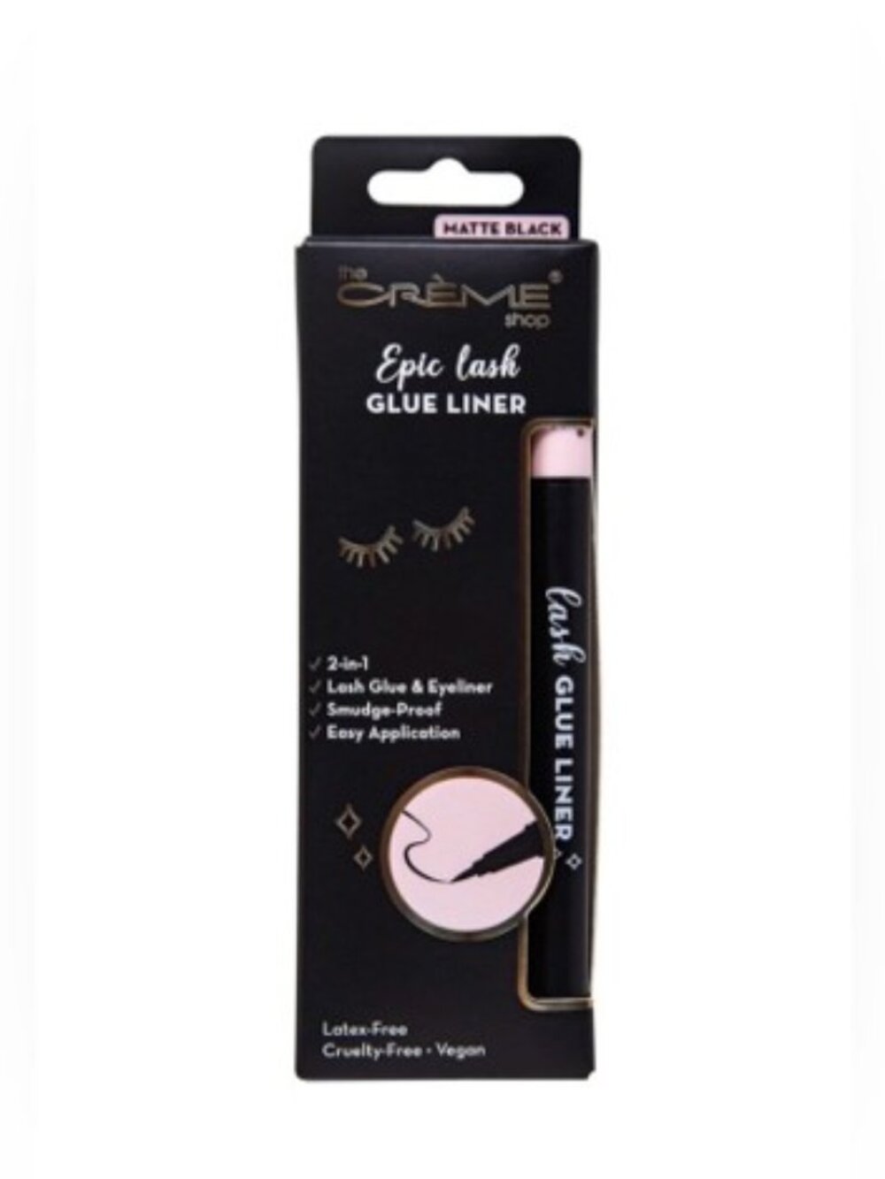 The Creme Shop Epic Lash Glue & Eyeliner Matte Black NIB